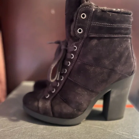 Prada Black Lace-Up Suede Footwear - Picture 3 of 5